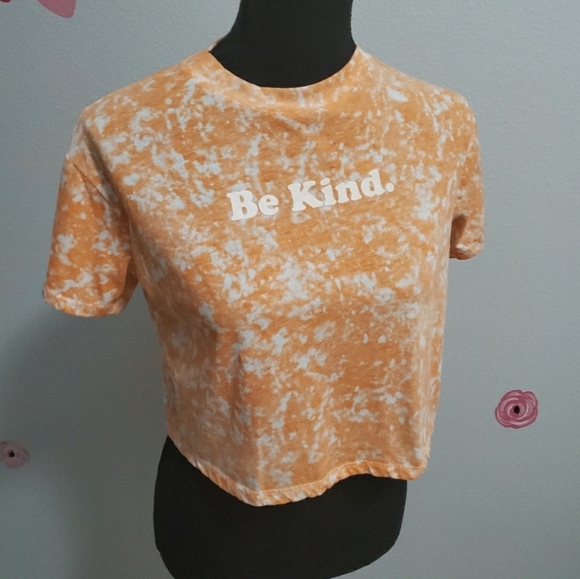 🍍FREEZE Be Kind CROP Top Orange & White Inspire - Picture 6 of 6
